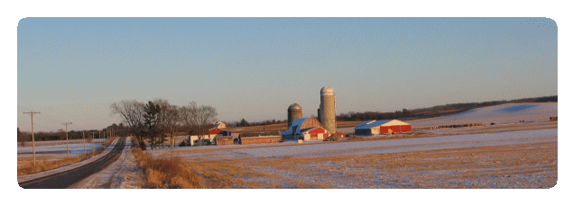 Wisconsin Farm Winter Scene near Augusta Wisconsin